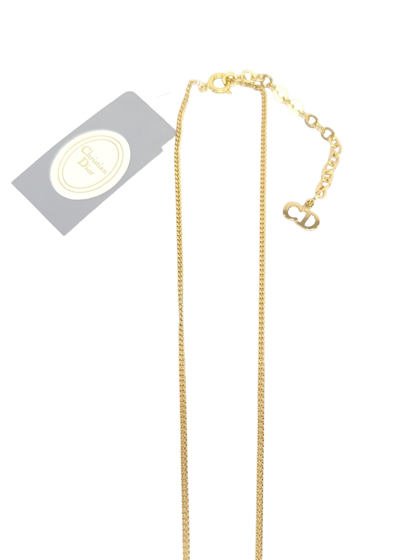 Dior GP×ラインストーン ゴールド ネックレス
