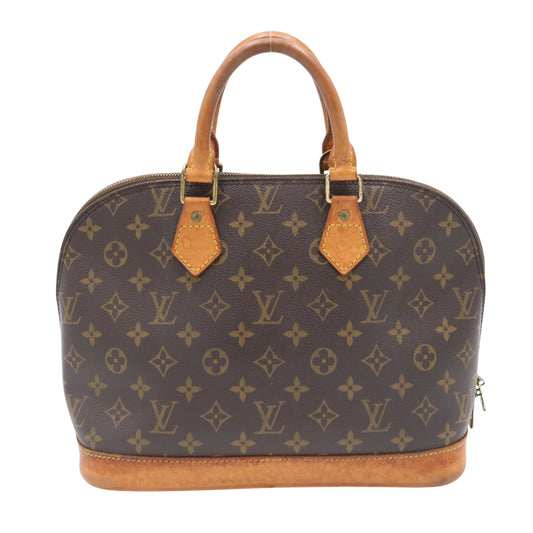 Monogram Alma PM M51130 Satchel/Top Handle Bag Brown