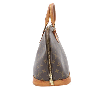 Monogram Alma PM M51130 Satchel/Top Handle Bag Brown