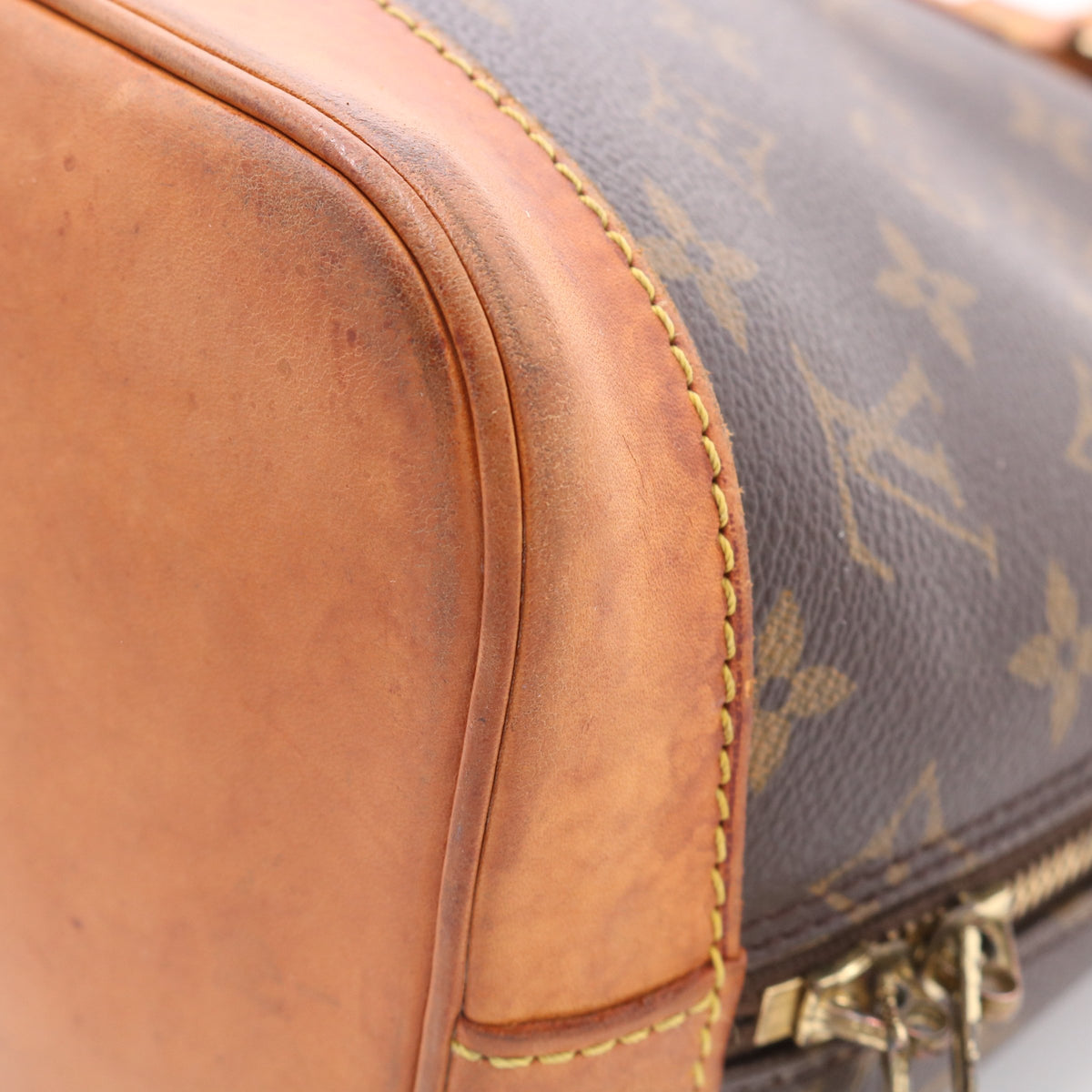 Monogram Alma PM M51130 Satchel/Top Handle Bag Brown
