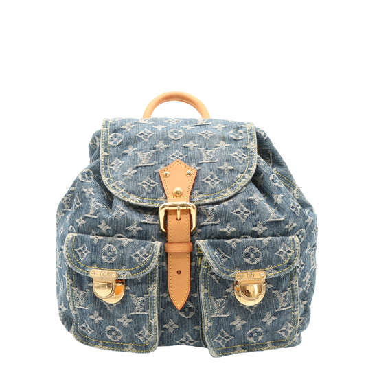 Monogram Denim Sack Ad GM M95056 Backpack Blue
