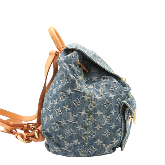 Monogram Denim Sack Ad GM M95056 Backpack Blue