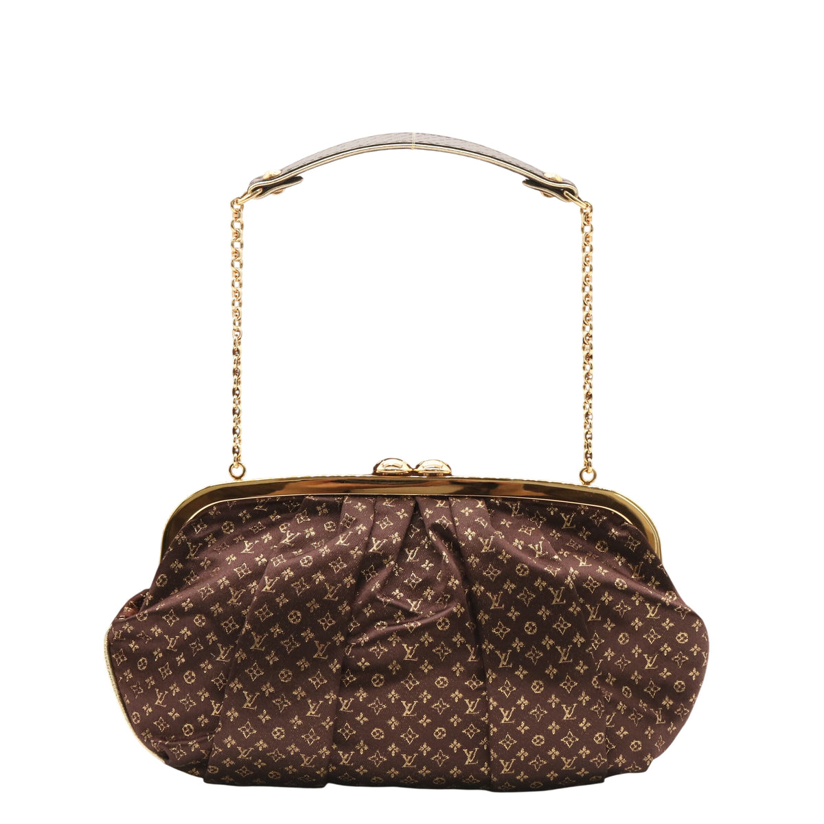 Monogram Satin Omoniere M92061 Shoulder Bag Brown