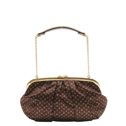 Monogram Satin Omoniere M92061 Shoulder Bag Brown