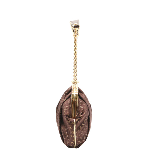 Monogram Satin Omoniere M92061 Shoulder Bag Brown
