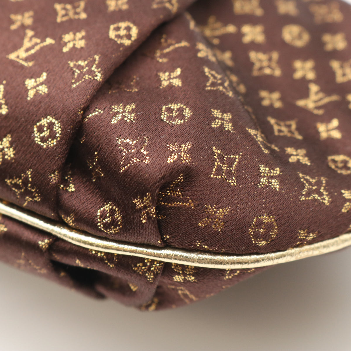 Monogram Satin Omoniere M92061 Shoulder Bag Brown