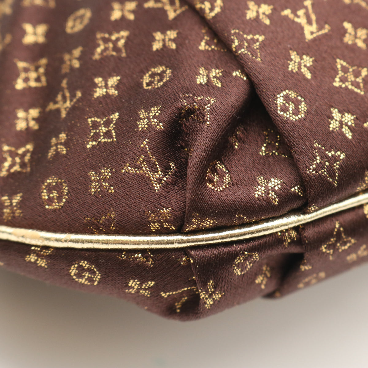 Monogram Satin Omoniere M92061 Shoulder Bag Brown