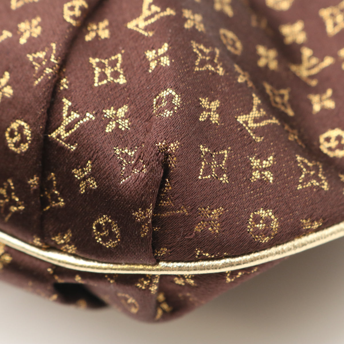 Monogram Satin Omoniere M92061 Shoulder Bag Brown
