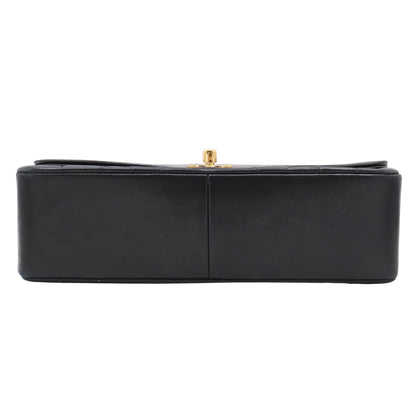 Matelassé Diana Flap Shoulder Bag Black
