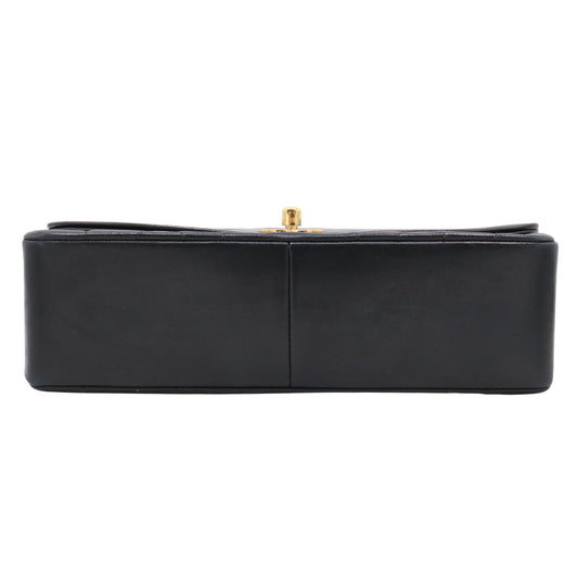 Matelassé Diana Flap Shoulder Bag Black