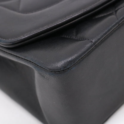 Matelassé Diana Flap Shoulder Bag Black