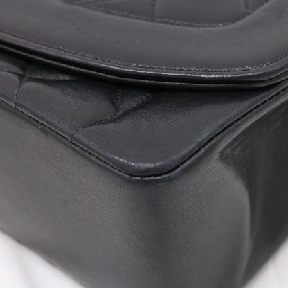 Matelassé Diana Flap Shoulder Bag Black