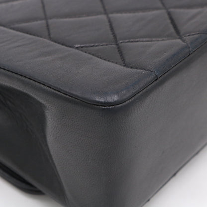 Matelassé Diana Flap Shoulder Bag Black