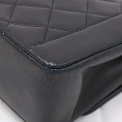 Matelassé Diana Flap Shoulder Bag Black