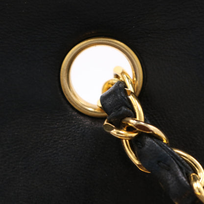 Matelassé Diana Flap Shoulder Bag Black
