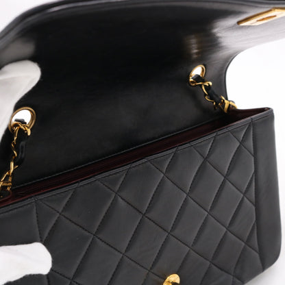 Matelassé Diana Flap Shoulder Bag Black