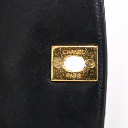 Matelassé Diana Flap Shoulder Bag Black