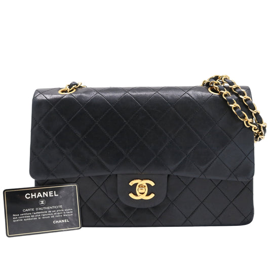 Matelasse Double Flap Chain Shoulder Bag Black