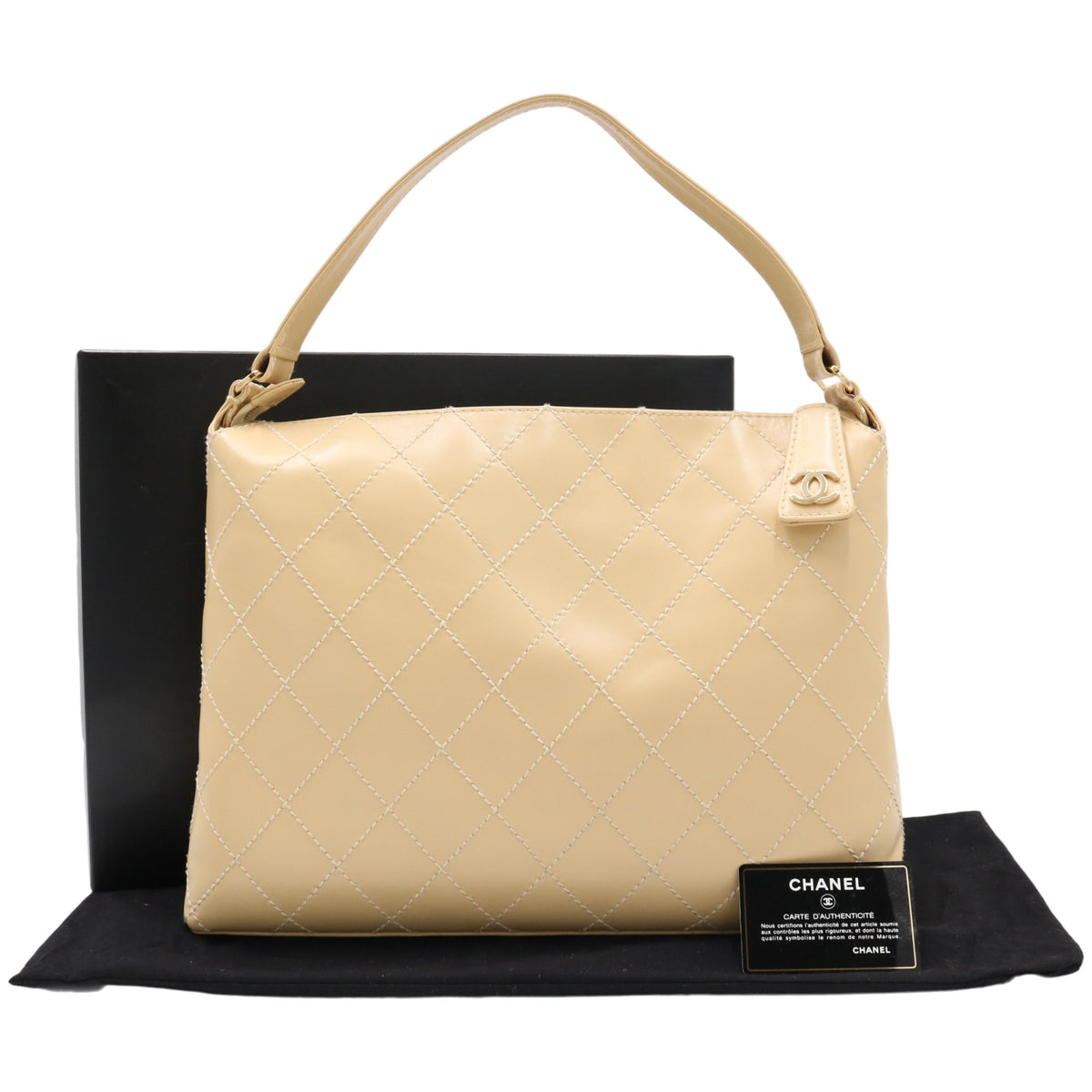 Wild Stitch One Shoulder Bag Beige