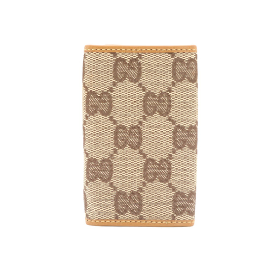 GG Canvas Key Case Keyring Brown