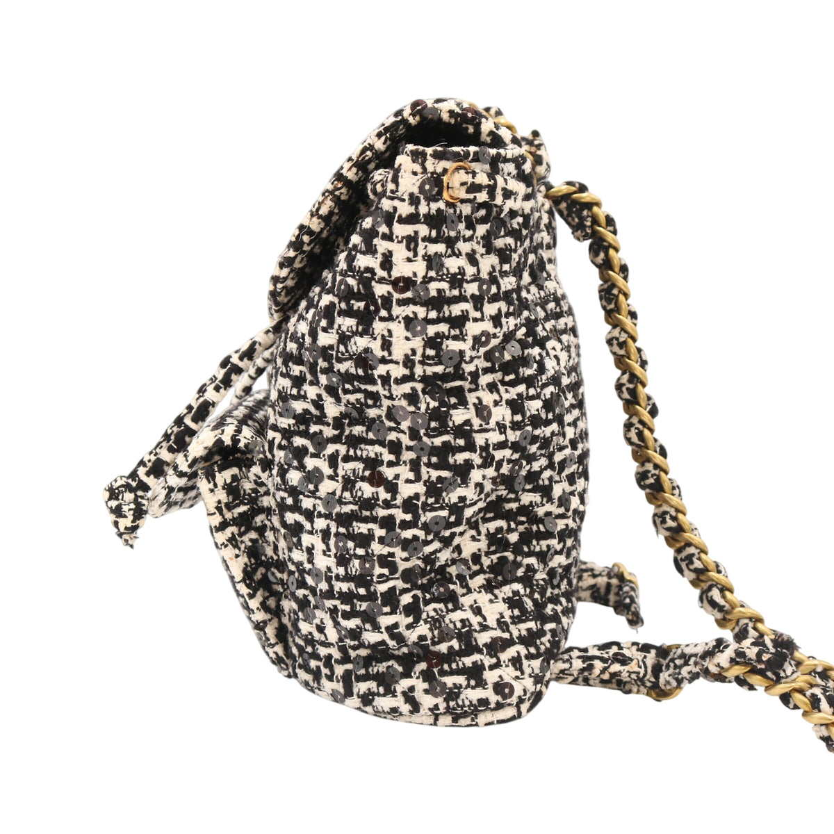 Double Turn Lock Mini Backpack White
