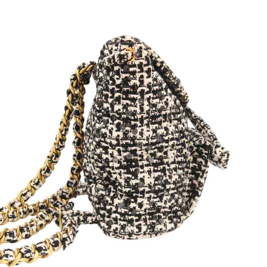 Double Turn Lock Mini Backpack White