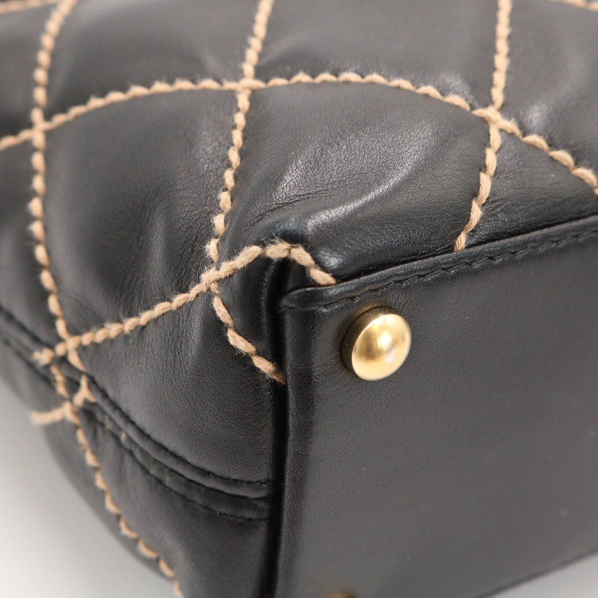 Wild Stitch Tote Bag Black