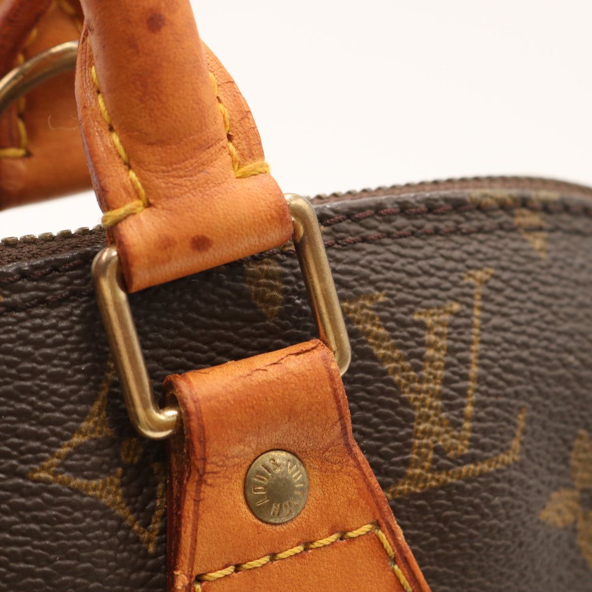 Monogram Alma PM M51130 Satchel/Top Handle Bag Brown