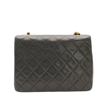 Single Flap Chain Shoulder Bag Black