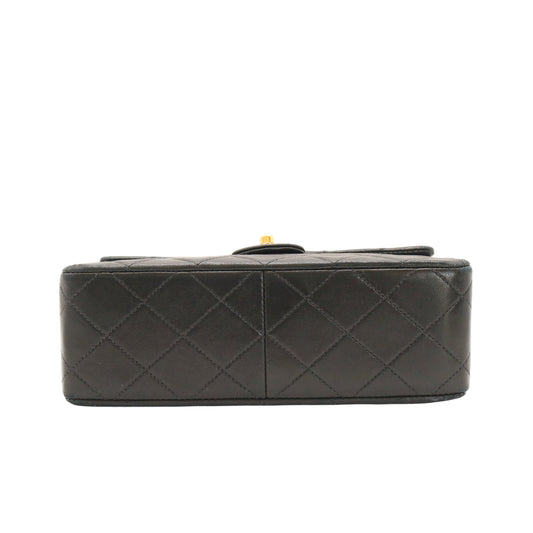 Single Flap Chain Shoulder Bag Black