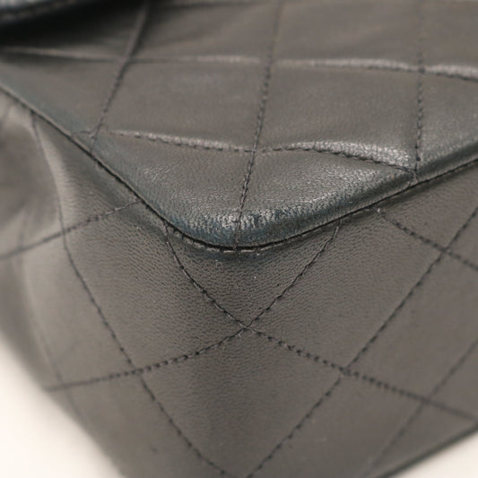 Single Flap Chain Shoulder Bag Black