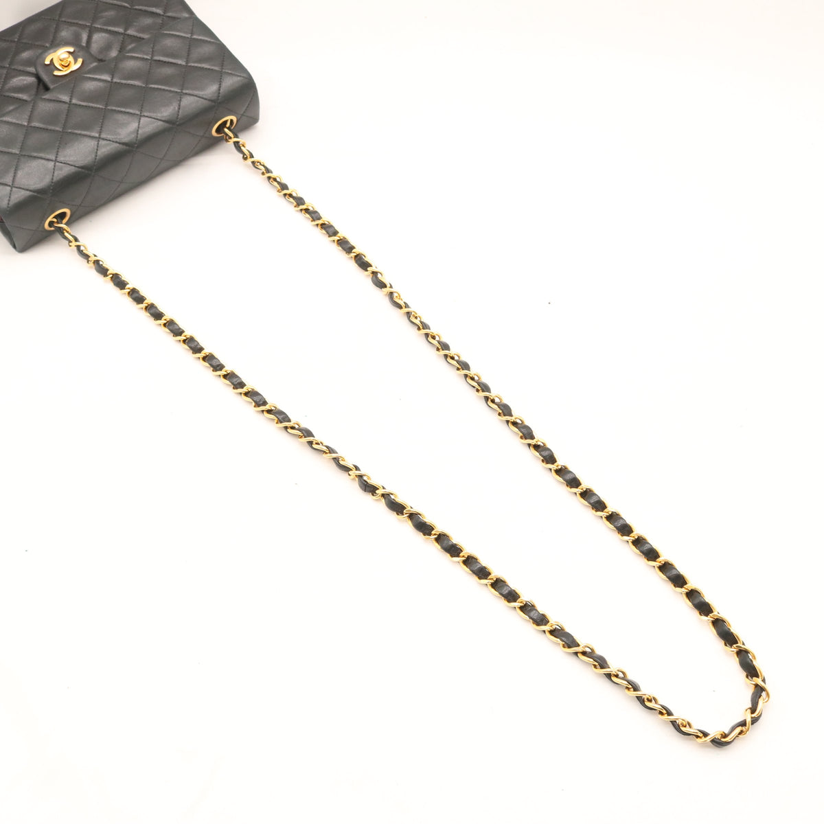 Single Flap Chain Shoulder Bag Black