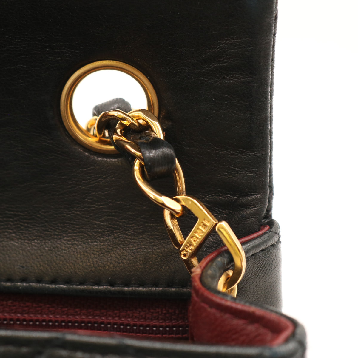 Single Flap Chain Shoulder Bag Black
