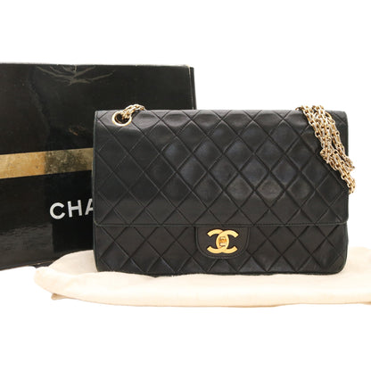 Matelasse W Chain Shoulder Bag Black