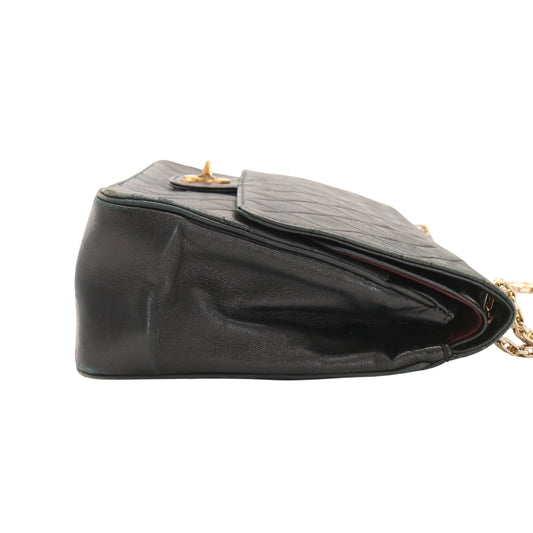 Matelasse W Chain Shoulder Bag Black