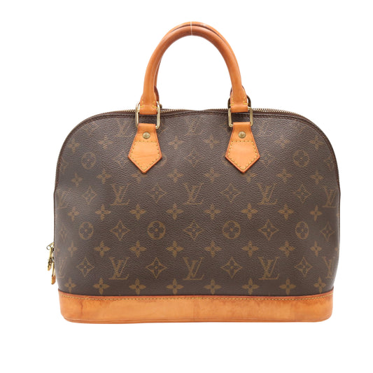 Monogram Alma PM M51130 Satchel/Top Handle Bag Brown