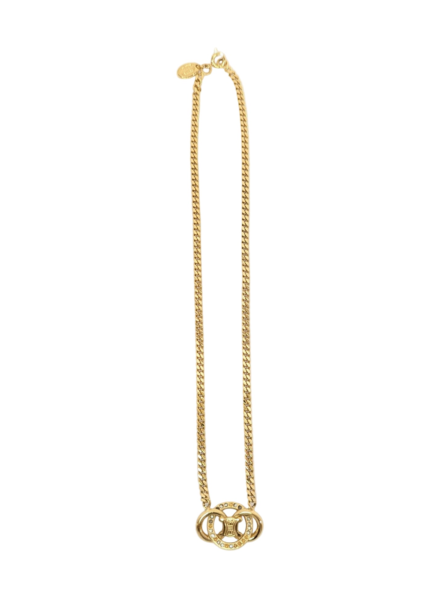 CELINE　ロゴサークルネックレス