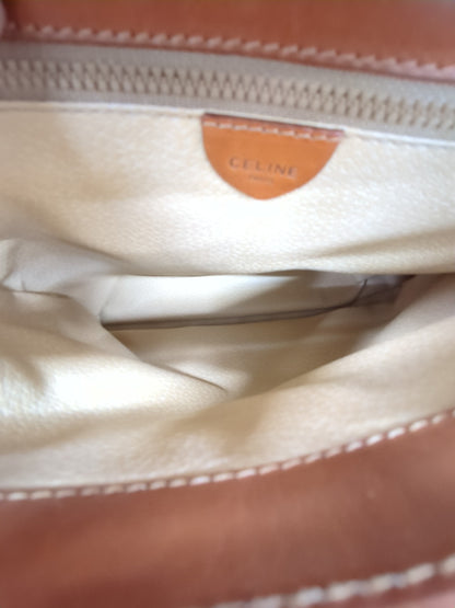 CELINE マカダム トップハンドル ハンドバッグ