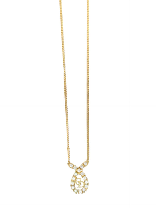 Dior GP×ラインストーン ゴールド ネックレス