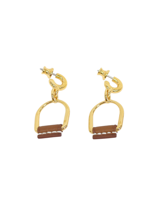 HERMES Etrier Pierced Earrings