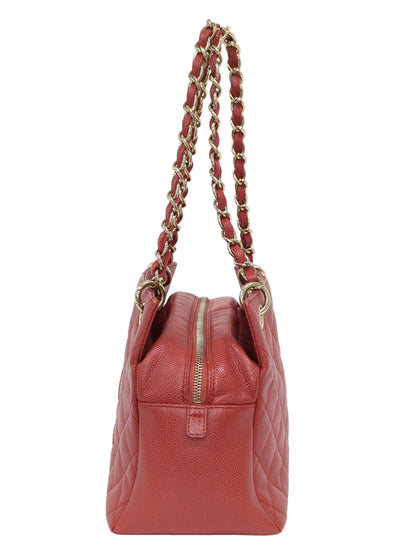 CHANEL マトラッセ チェーントートバッグ レッド