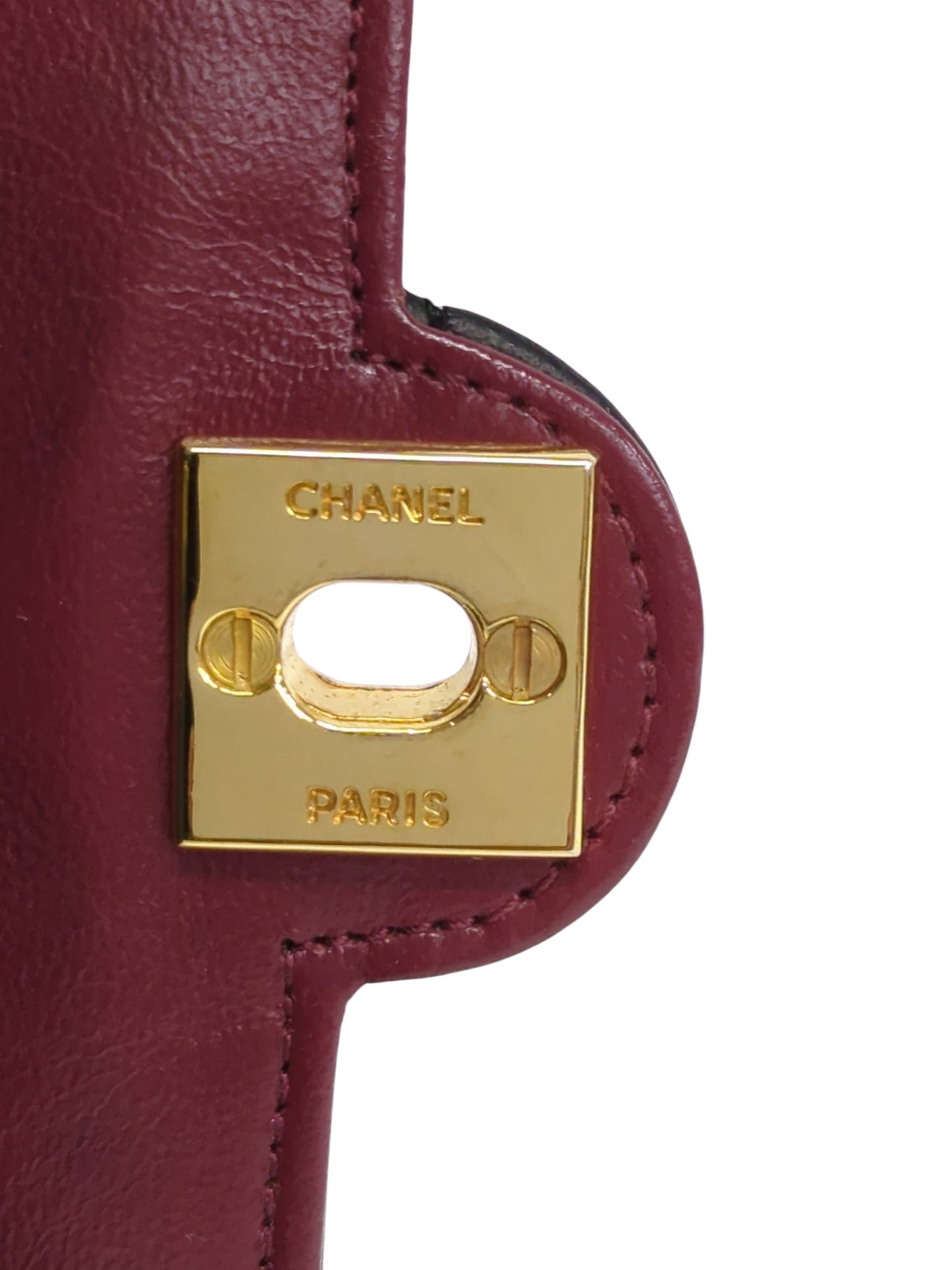 CHANEL ラムスキン ミニターンロックショルダーバッグ