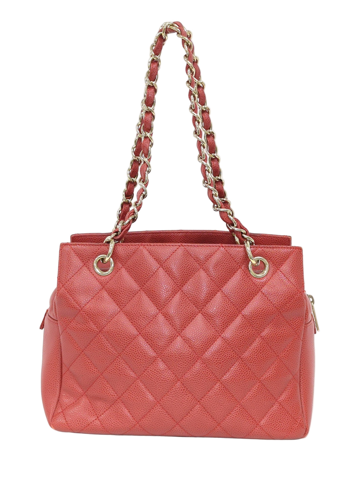 CHANEL マトラッセ チェーントートバッグ レッド
