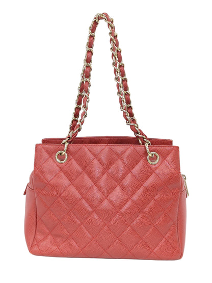 CHANEL マトラッセ チェーントートバッグ レッド