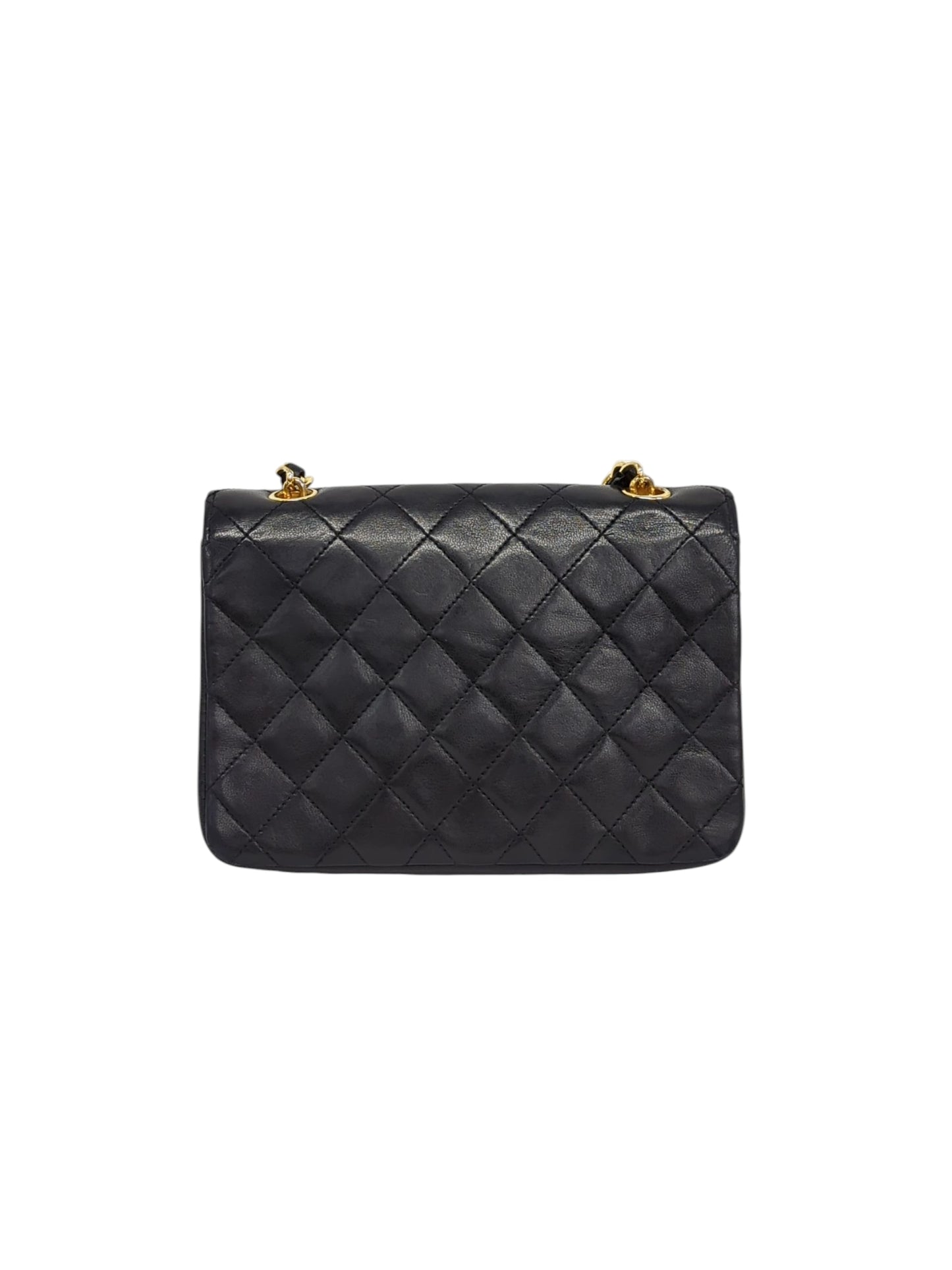 CHANEL ラムスキン ミニターンロックショルダーバッグ