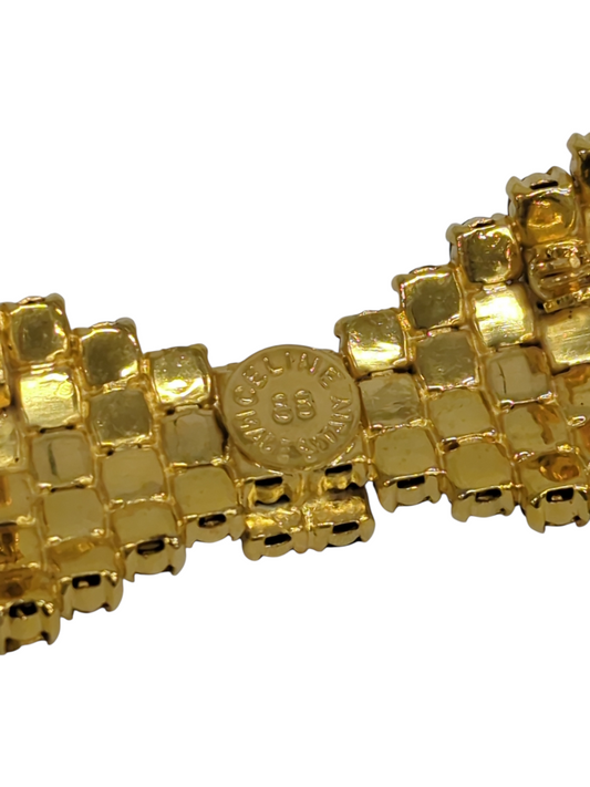 CELINE Ribbon-Shaped Rhinestone Brooch