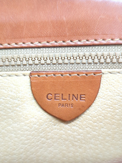 CELINE マカダム トップハンドル ハンドバッグ