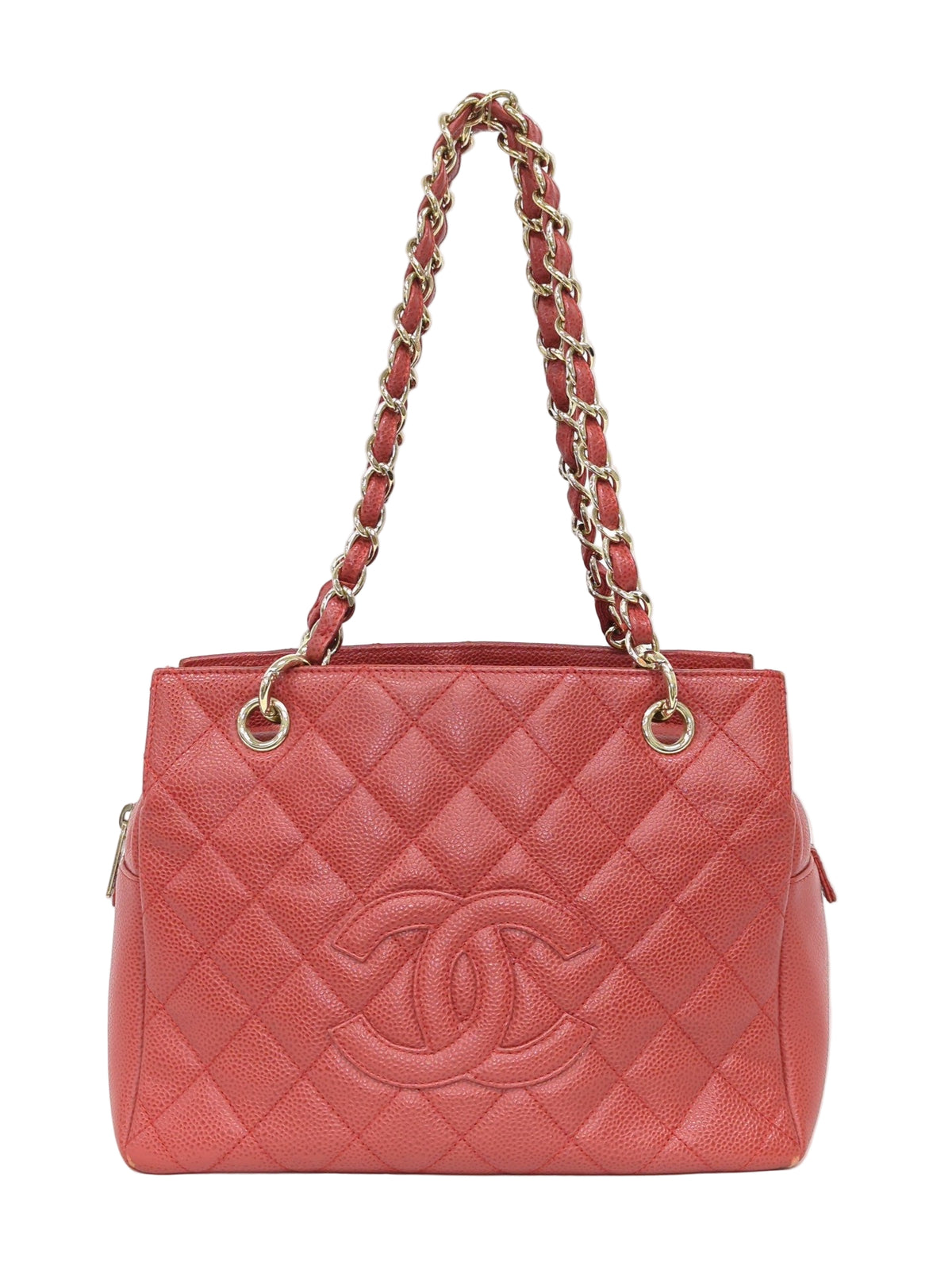 CHANEL マトラッセ チェーントートバッグ レッド
