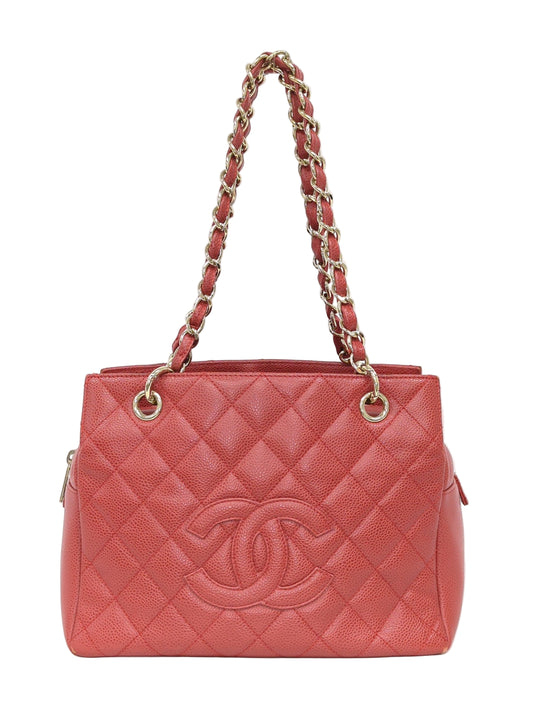 CHANEL マトラッセ チェーントートバッグ レッド