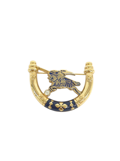 BURBERRY ラインストーンブローチ